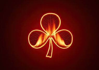 Glowing Flaming Clover Symbol