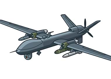 Cartoon Military Combat Drone