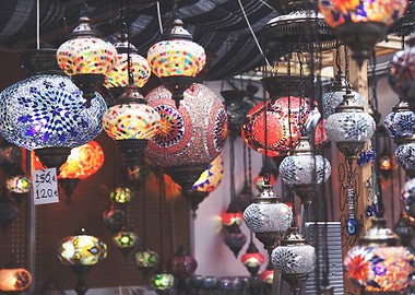 Colorful Turkish Mosaic Hanging Lamps