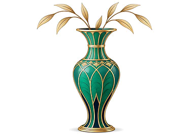 Elegant Art Deco Emerald Vase