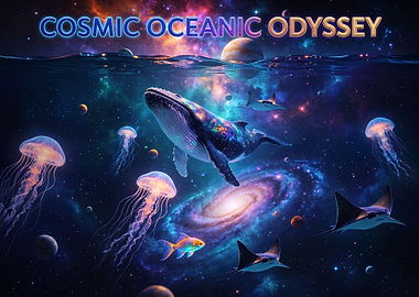 Cosmic Oceanic Odyssey Space Scene