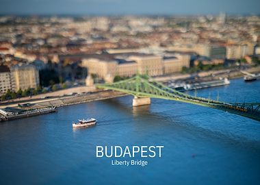 Budapest Liberty Bridge Aerial View