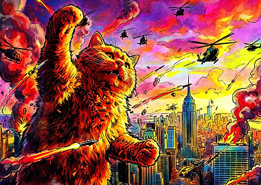 Giant Cat Attack City Psychedelic A