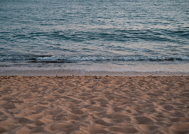 Calm Beach Shoreline at Dusk