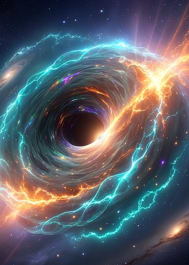 Cosmic Black Hole Energy Vortex, metal print by Isla Elsewhere
