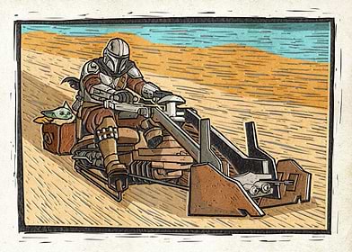 The Mandalorian Grogu Lino-Cut-preview-2