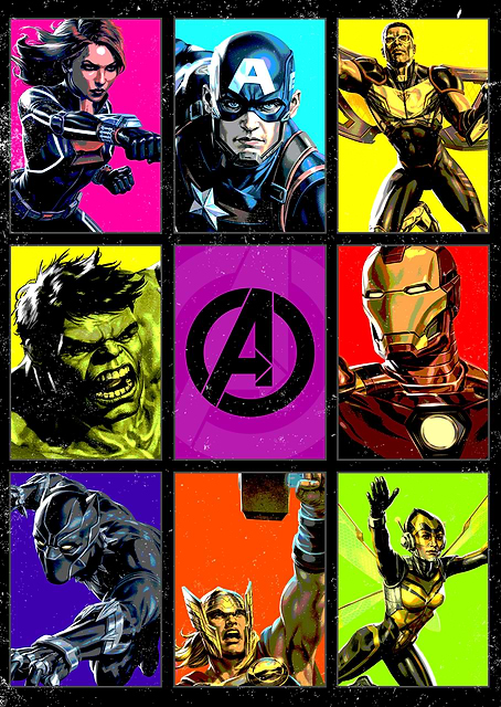 Avengers Pop Art / platina