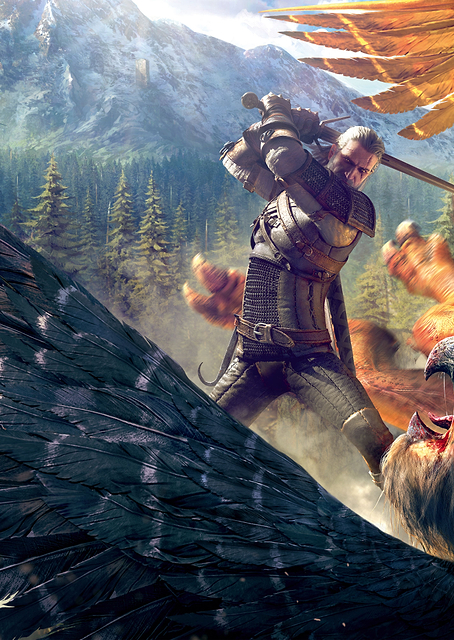 Geralt battling Griffin / PLATINA