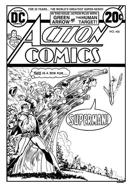 Superman Team Up Black and White / platina