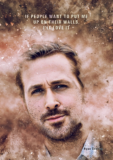 Ryan Gosling Portrait / platina