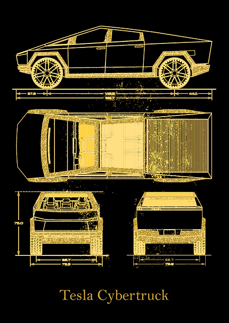 tesla cybertruck gold / PLATINA