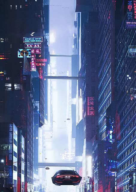 Cyberpunk Future City / platina