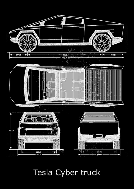 tesla cybertruck cybertru / PLATINA