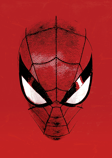 Classic Spider-Man Comic Mask / platina