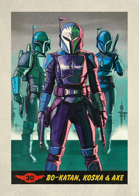 Bo Katan Koska and Axe Mandalorian Card / PLATINA