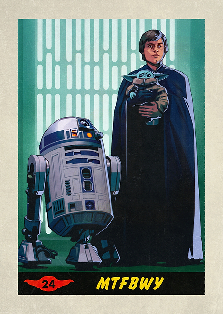 Luke with Grogu Card / PLATINA