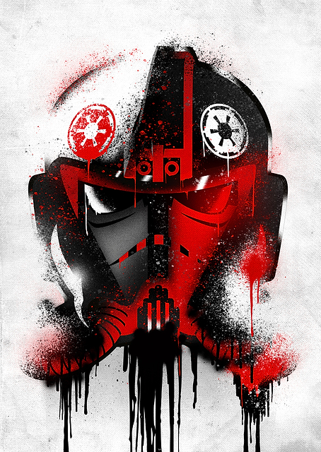Tie Fighter Pilot Graffitti Helmet / PLATINA