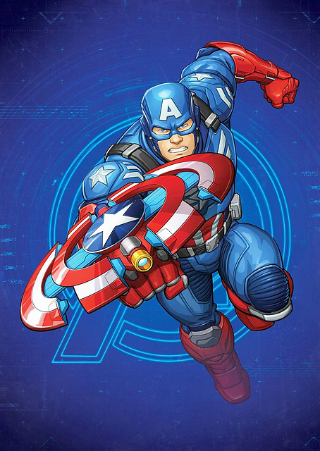 Cap America Action Pose / platina