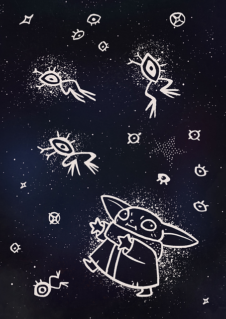 Grogu Chasing Stars / PLATINA