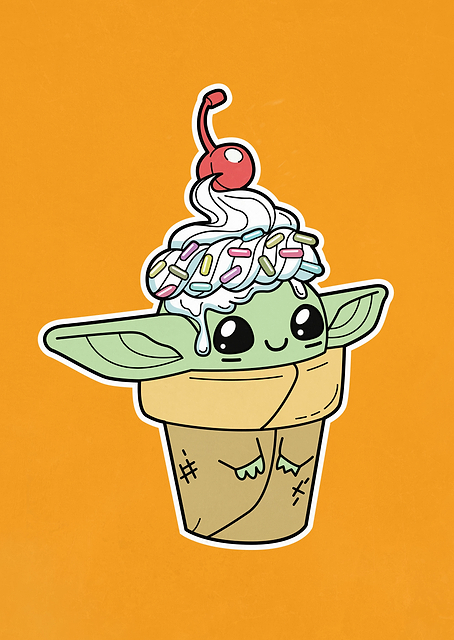 Ice Cream Cute Grogu / PLATINA
