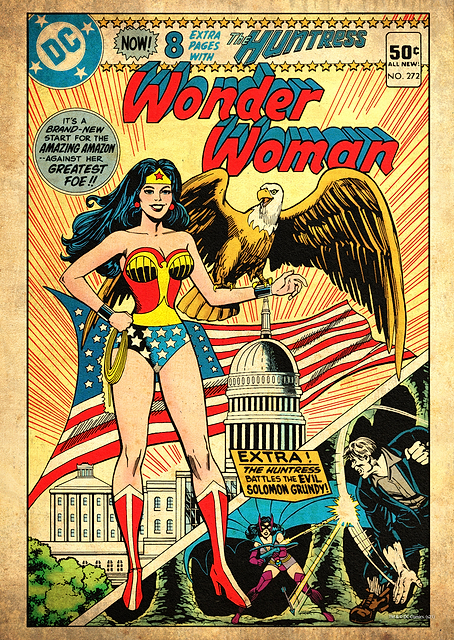 Wonder Woman with bald eagle / PLATINA