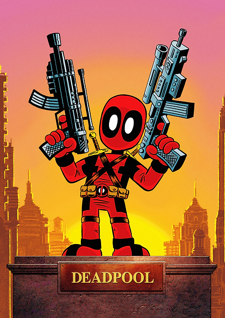Cartoon Deadpool / platina
