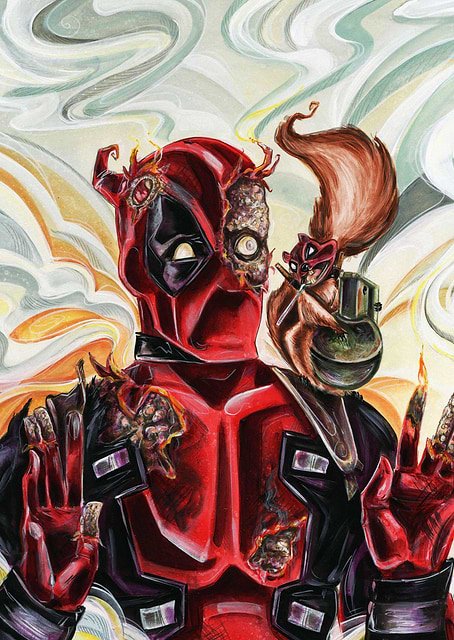 Abstract Deadpool / platina