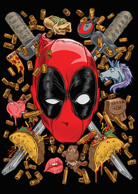 Deadpool Face Close-Up / platina