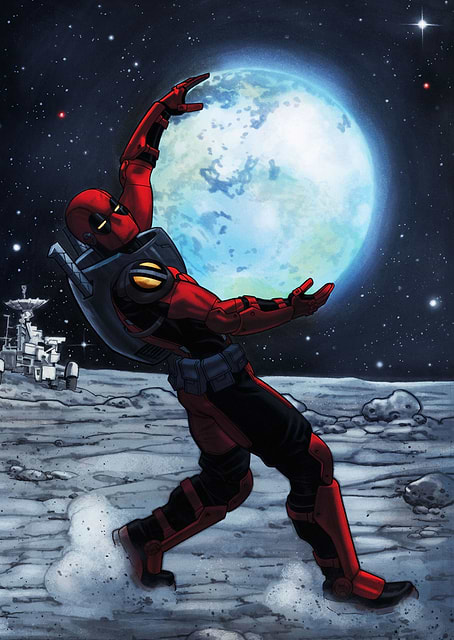 Deadpool Hugging Moon / platina