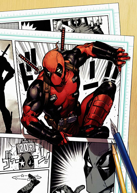 Deadpool Comic Style / platina
