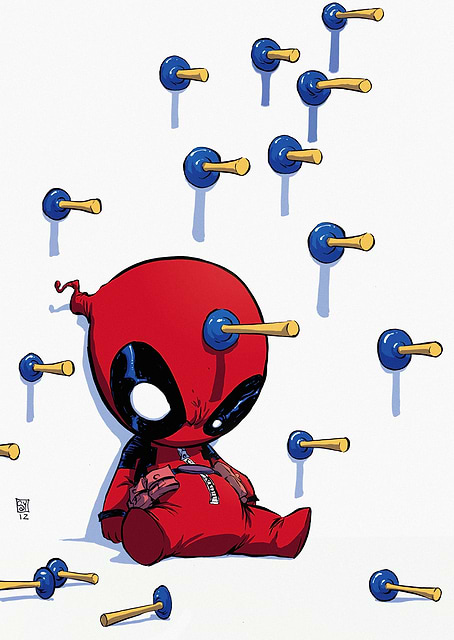 Plunger Cartoon Deadpool / platina