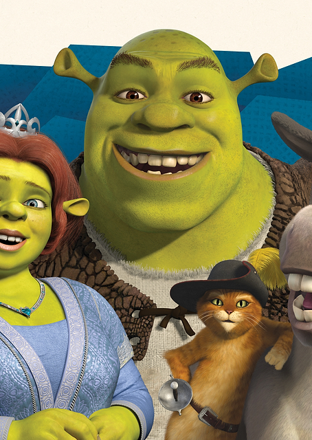 Shrek, Fiona, Donkey, Puss / PLATINA