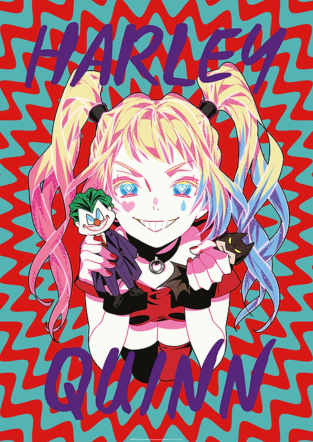 Harley with Joker and Batman doll / PLATINA