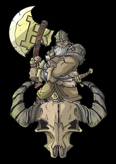 Bitcoin Barbarian BTC Art / platina