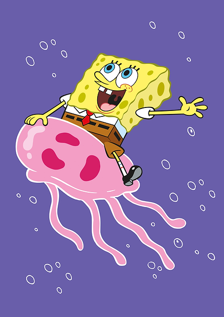SpongeBob Riding Jellyfish / PLATINA