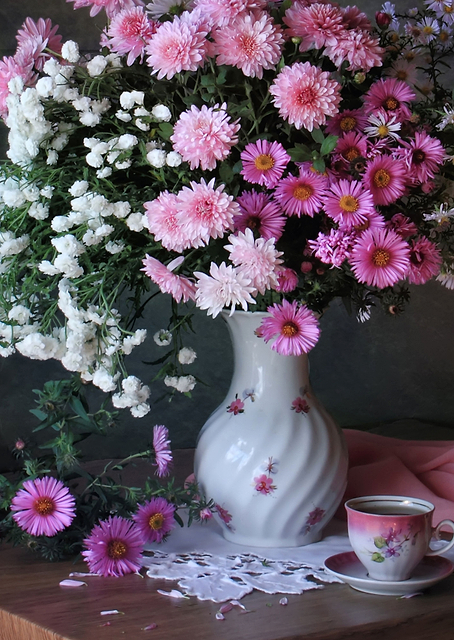 Pink chrysanthemums / PLATINA