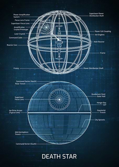 Death Star Blueprint / platina