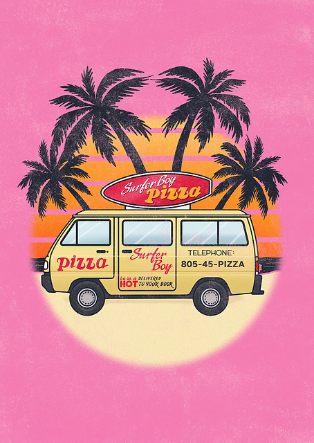 Surfer Boy Pizza Car / PLATINA