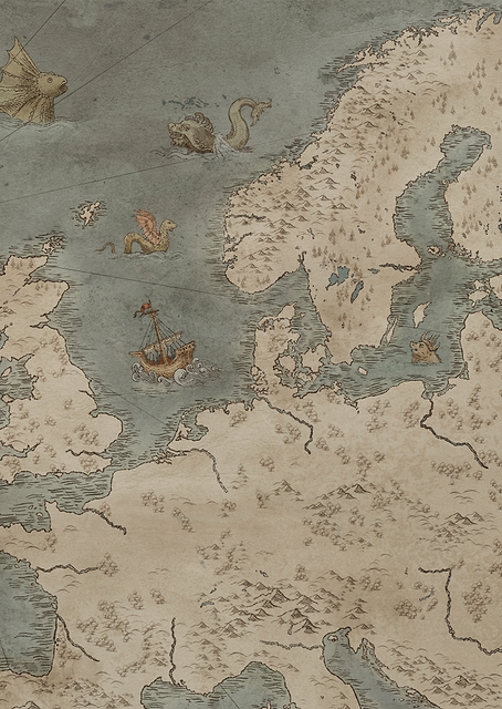North Europe Clean Map / PLATINA