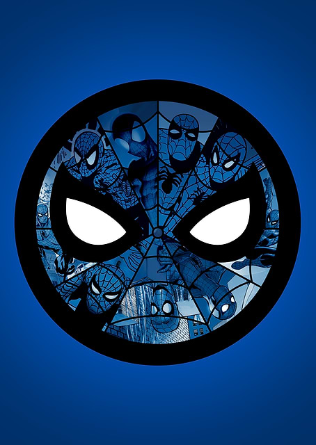 Spider-man blue logo / platina