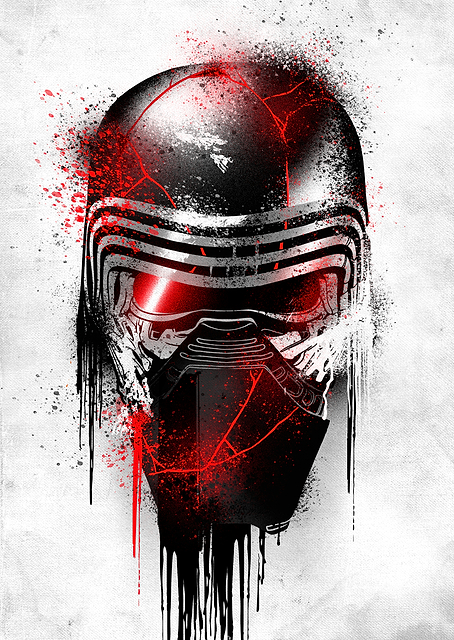 Kylo Ren Graffitti Helmet / PLATINA