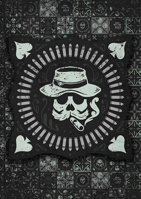 Skull mosaic tile / PLATINA