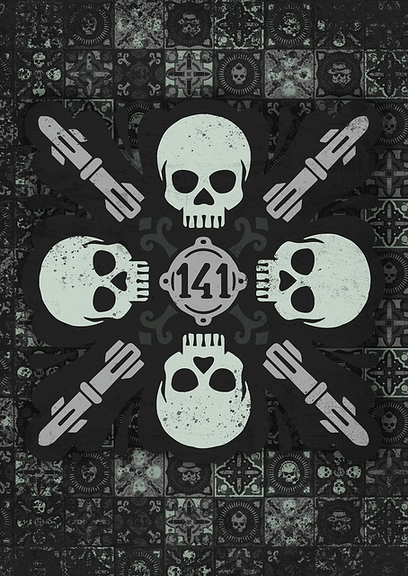 Skulls mosaic tile / PLATINA