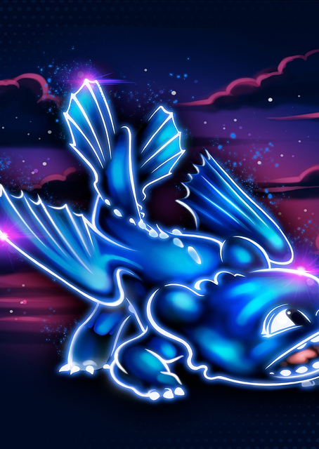 Tiny Night Fury Glow / PLATINA