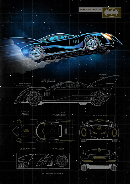 Batmobile Blueprint / PLATINA