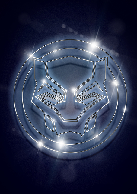 Black Panther neon badge / PLATINA