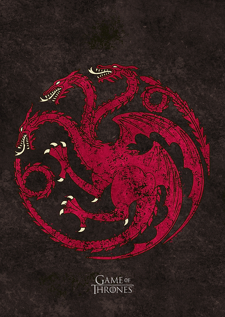 Targaryen Dark Sigil / platina