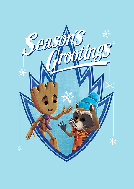 Season's Grootings blue / PLATINA
