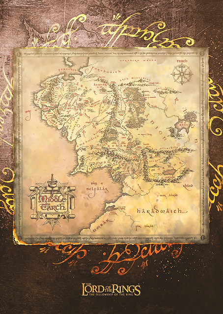 TLOTR Middle-earth Map / platina