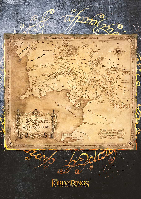Rohan and Gondor Map / platina